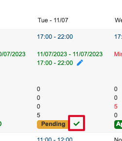 daily timesheet tick