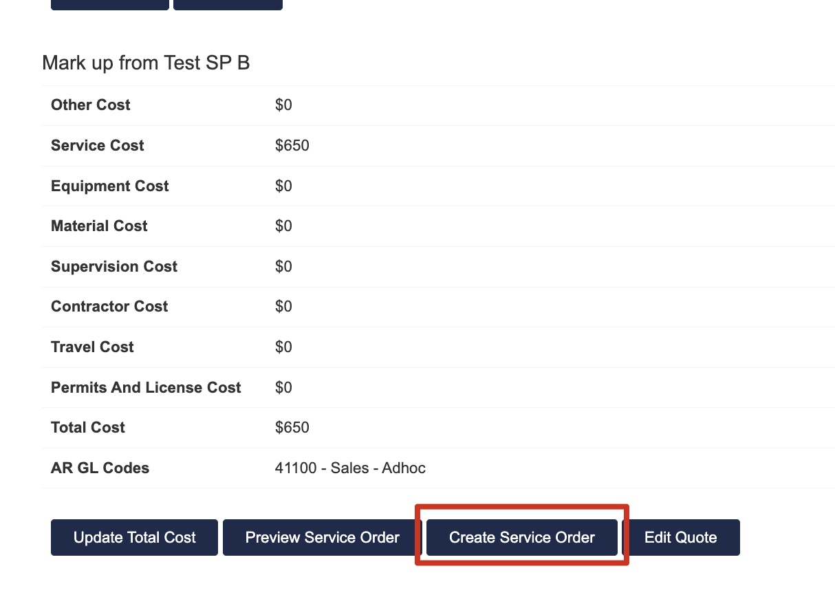 Create Service Order